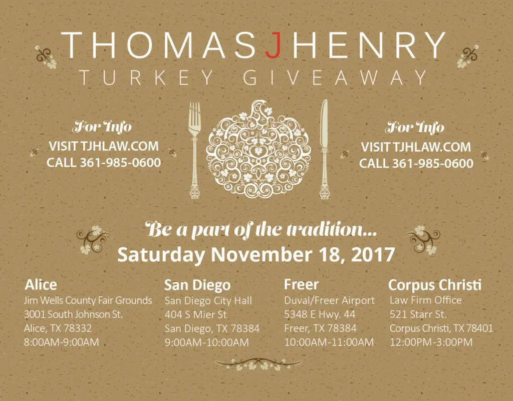 2017 Thomas J. Henry Turkey Giveaway – This Weekend 2 2017 Thomas J. Henry Turkey Giveaway – This Weekend TURKEY GIVEAWAY 2017