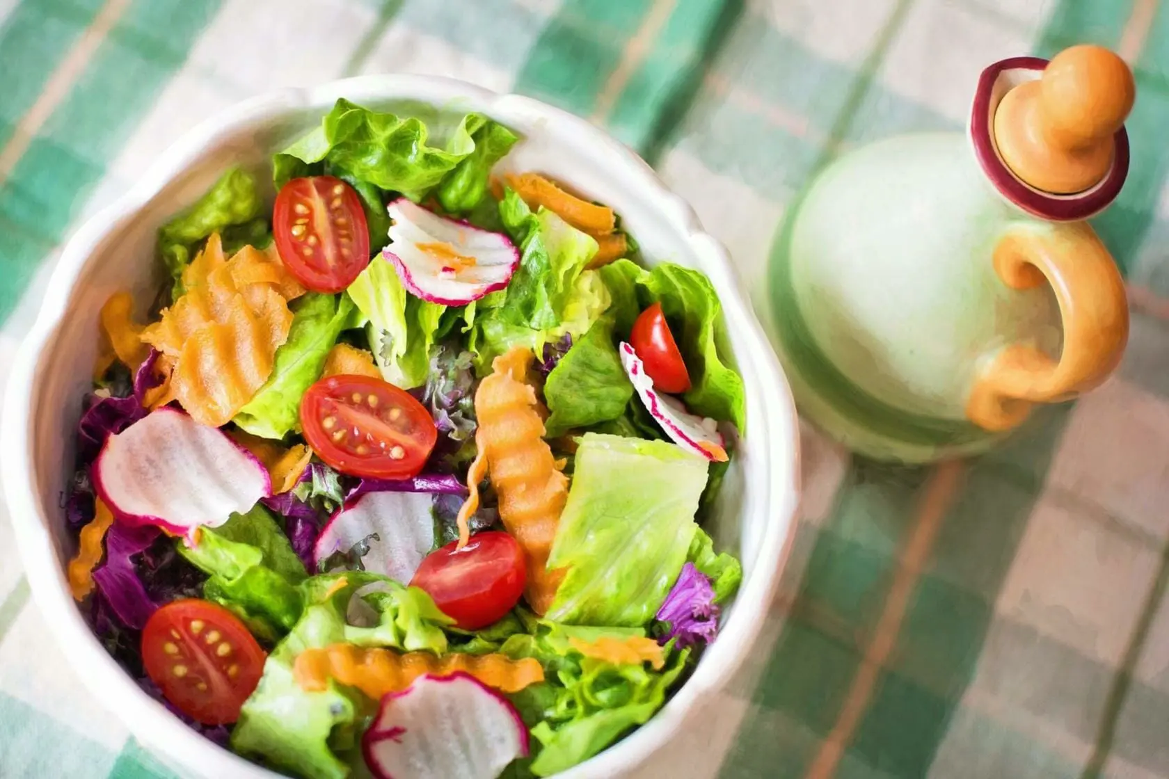 Salad on table