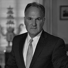 Black and white portrait photo of Thomas J. Henry Attorney Peter Zavaletta