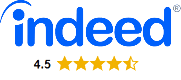 Indeed logo with a 4.5 star score