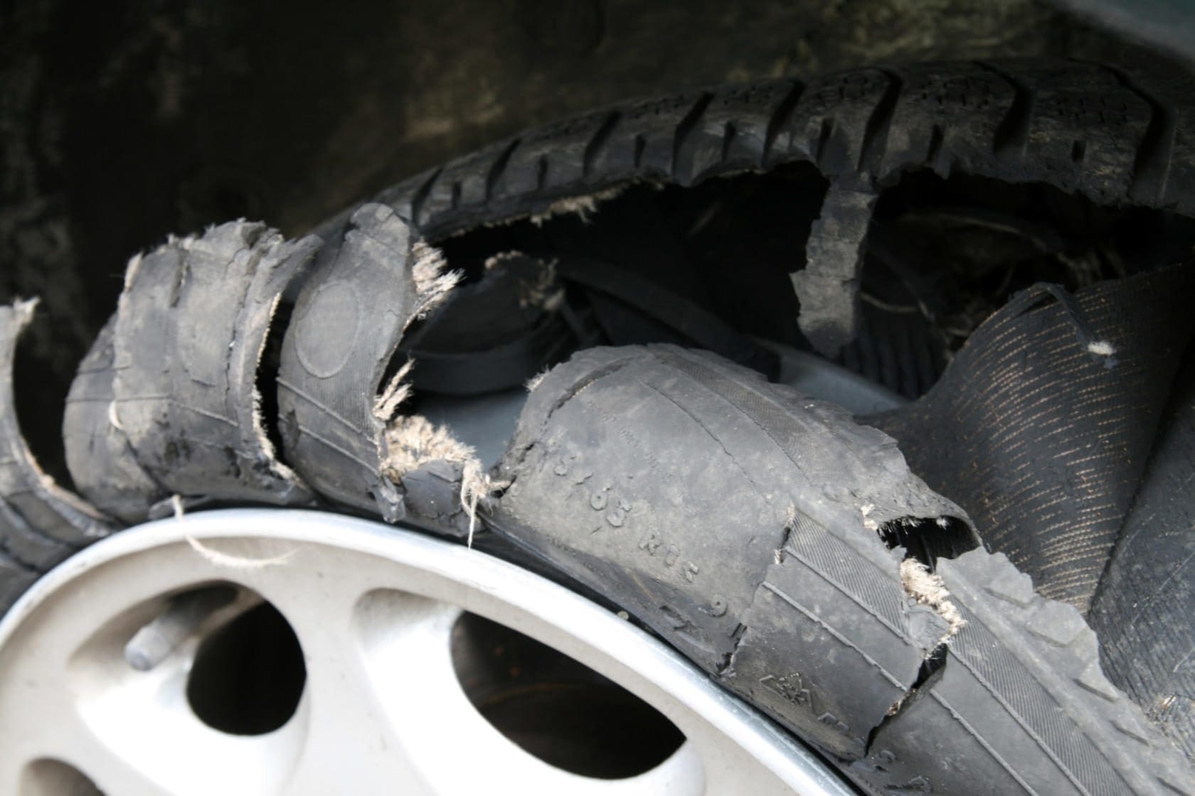 Defective Products 1 Destroyed car tire